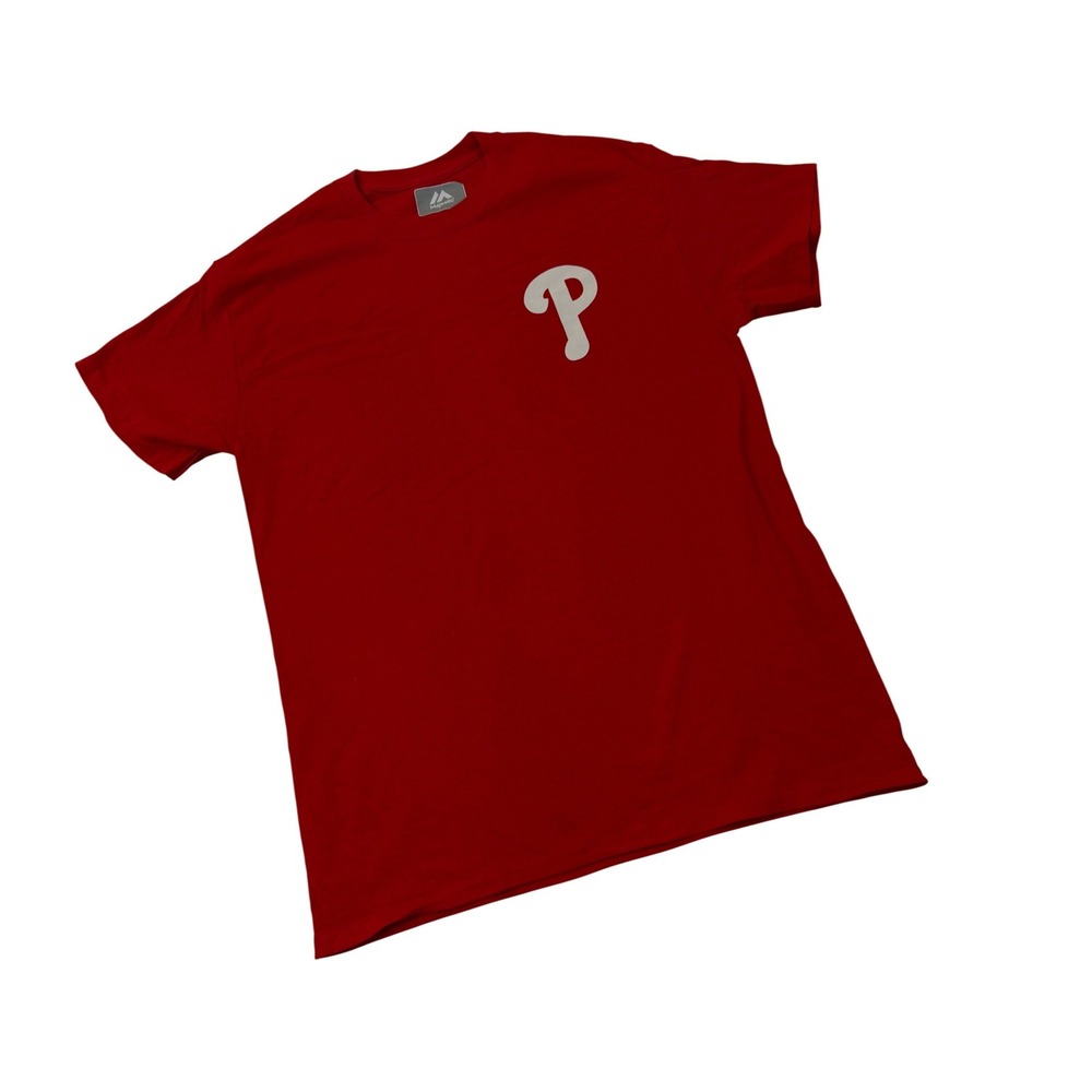 Majestic Philadelphia Phillies Trea Turner 7 Red Graphic T-Shirt Mens Medium